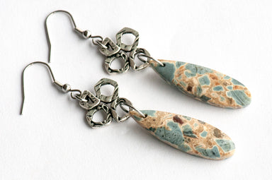 Slate blue conglomerate jasper earrings handmade in Canada