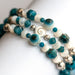 Apatite, Shiva Eye, Mother of Pearl, and Blue Eye Quartz bracelet set handmade in Canada