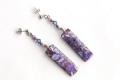 Purple passion upcycled earrings