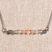 Dainty ombre bar necklace in grey and peach moonstone