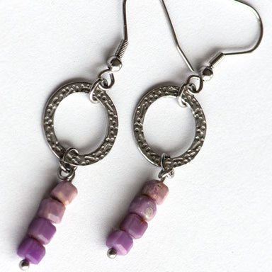 Handmade phosphosiderite gemstone earrings