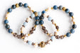 three bracelet set gemstone bracelets handmade in canada featuring Smoky Quartz and Angelite.