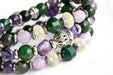Transformational crystal bracelet set with Charoite gemstones, prehnite, mica, and jade.