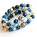 March birthstone bracelet aquamarine, sodalite, and amber