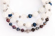 Sapphire birthstone bracelet with Lapis Lazuli and white jade gemstones