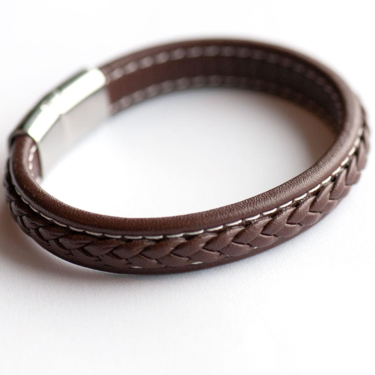 Unisex Braided Leather Bracelets with Stainless Steel Magnetic Clasp - Fierce Lynx Designs