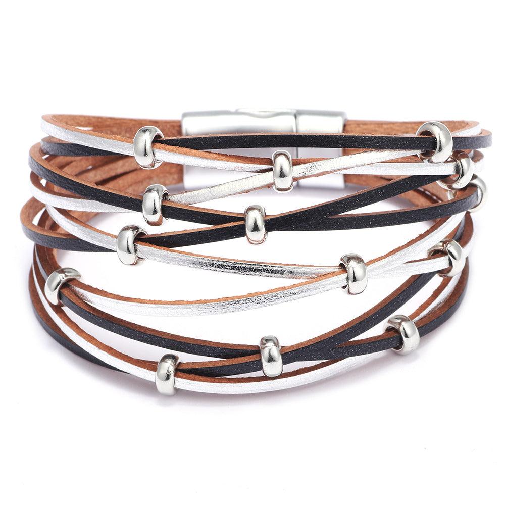 Vegan Leather Multi-Strand Cuff Bracelet - Fierce Lynx Designs