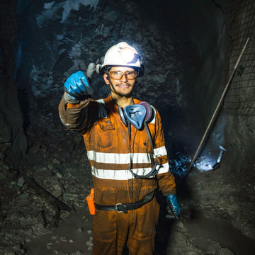 A miner underground in an ethical and safe workplace