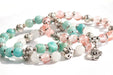 Tropical Hibiscus summer bracelet stack natural stone beads