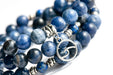 Changing Tides Sodalite and Lapis Lazuli gemstone wrap bracelet