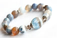 Focal blue opal and Agate bracelet part of a three  bracelet set