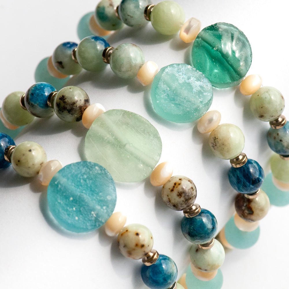 Sunken Treasure - Hackmanite Bracelet with Roman Glass - Fierce Lynx Designs