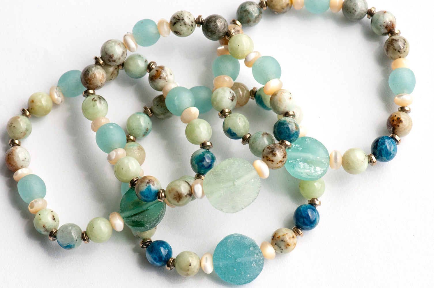 Sunken Treasure - Hackmanite Bracelet with Roman Glass - Fierce Lynx Designs