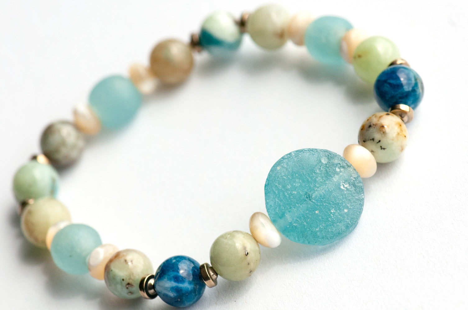 Sunken Treasure - Hackmanite Bracelet with Roman Glass - Fierce Lynx Designs