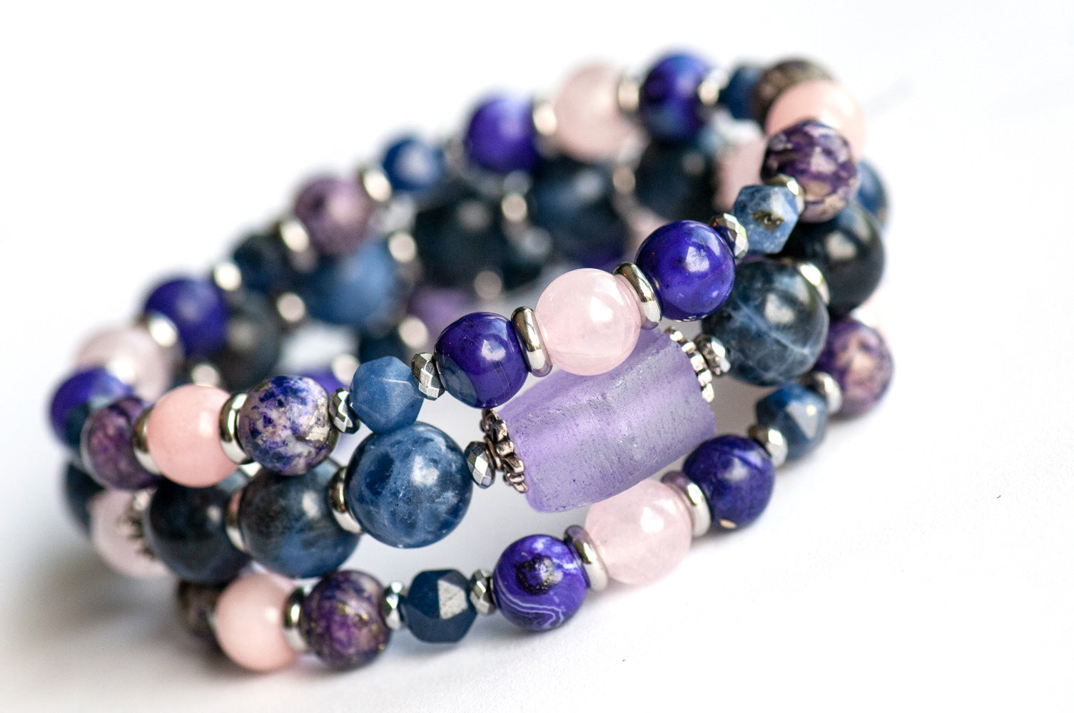 handmade gemstone bracelet set made in Canada