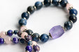 AAA sodalite and recycled glass beaded bracelet