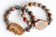 Handmade in Canada Natural petrified wood agate bracelet with a petrified wood slab focal