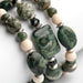 Green jaspers and black spinel three-bracelet set handmade in canada