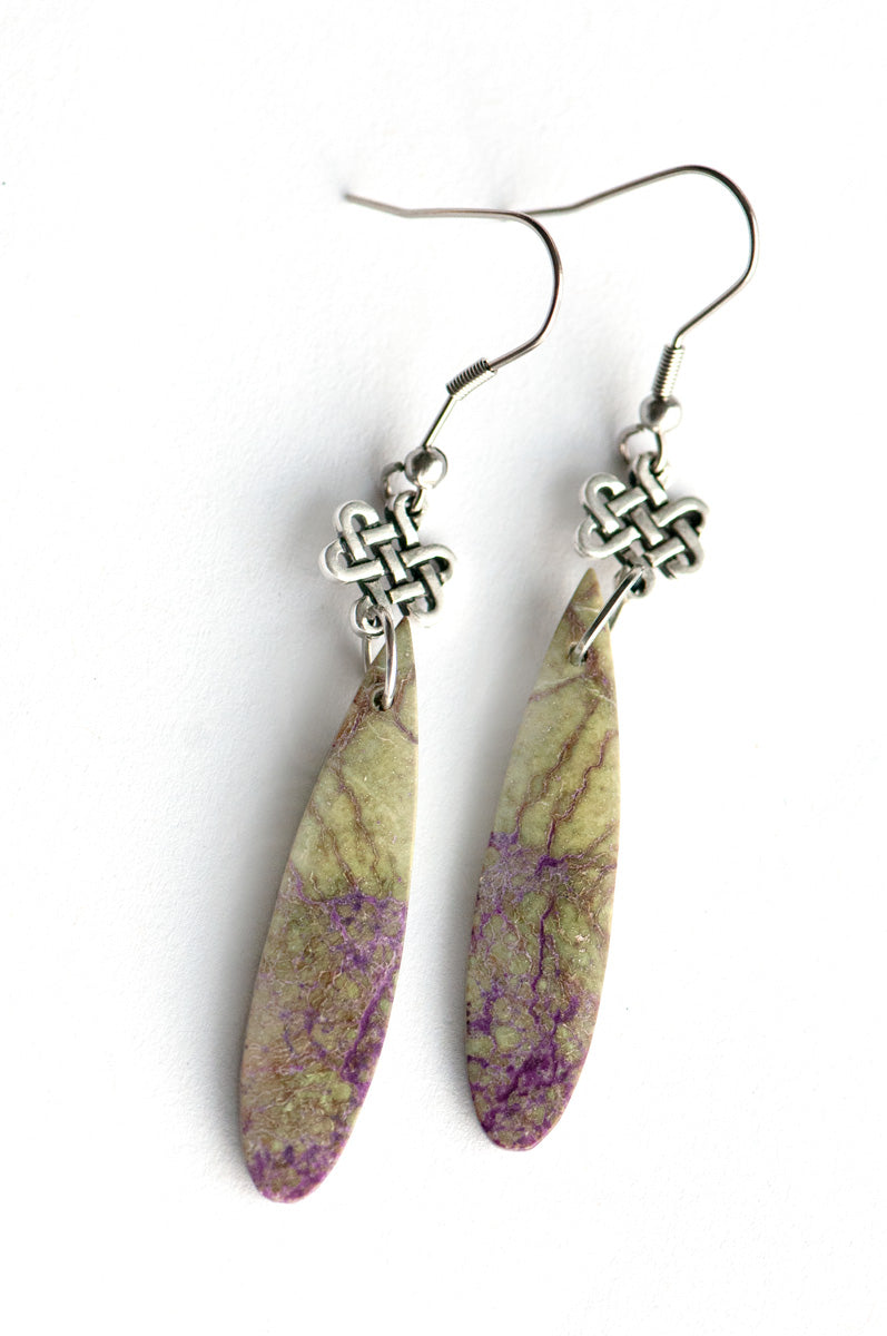 Atlantisite eternity drop earrings Handmade in New Brunswick Canada