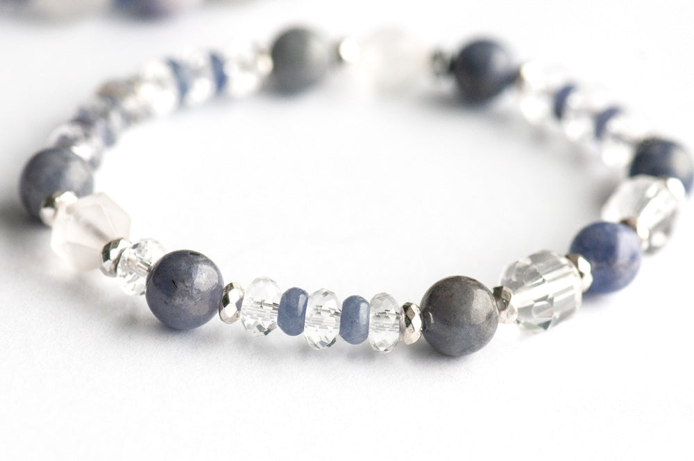 Tanzanite and crystal Quartz focal bracelet