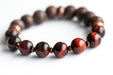 Red Tiger Eye, vintage olive wood, and copper hematite bracelet, handmade in New Brunswick Canada