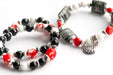 Voyage to Andalusia bracelet set with onyx, agate, jasper, and recycled glass beads. Handmade in Canada