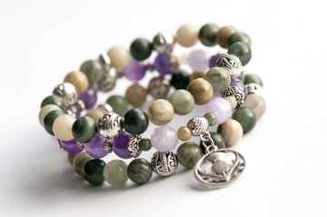 Voyage to Edinburgh Amethyst and Jasper bracelet set