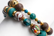 Voyage to Lima bracelet set with Chrysocolla and Krobo Beads