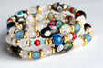 Voyage to Venice - Handmade bracelet set with Kyanite, Quartz, Garnet, and recycled glass beads
