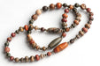 Handmade triple-wrap bracelet or necklace  made with Cherry Creek Jasper and pyrite-plated hematite gemstone beads.