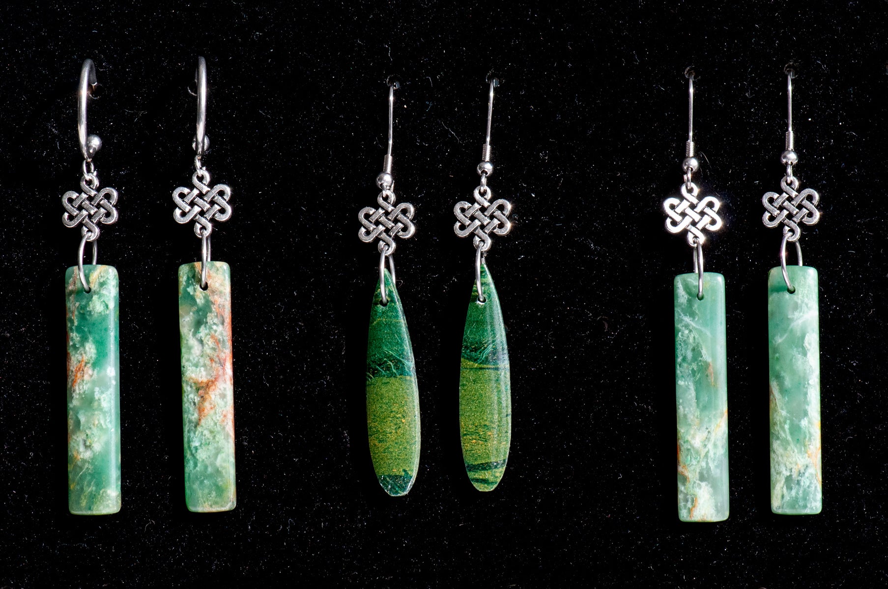 Dublin Dreamin' Jade Drop earrings with celtic knot