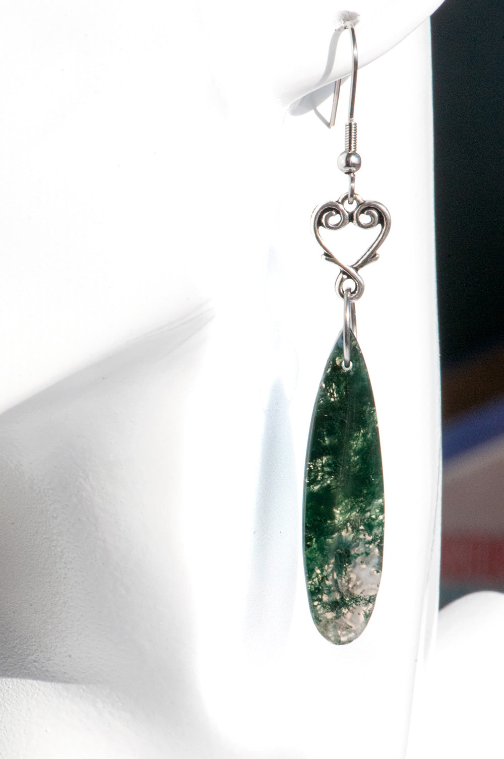 Moss Agate (aka Tree Agate) drop earrings