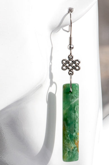 Dublin Dreamin' Jade Drop earrings with celtic knot