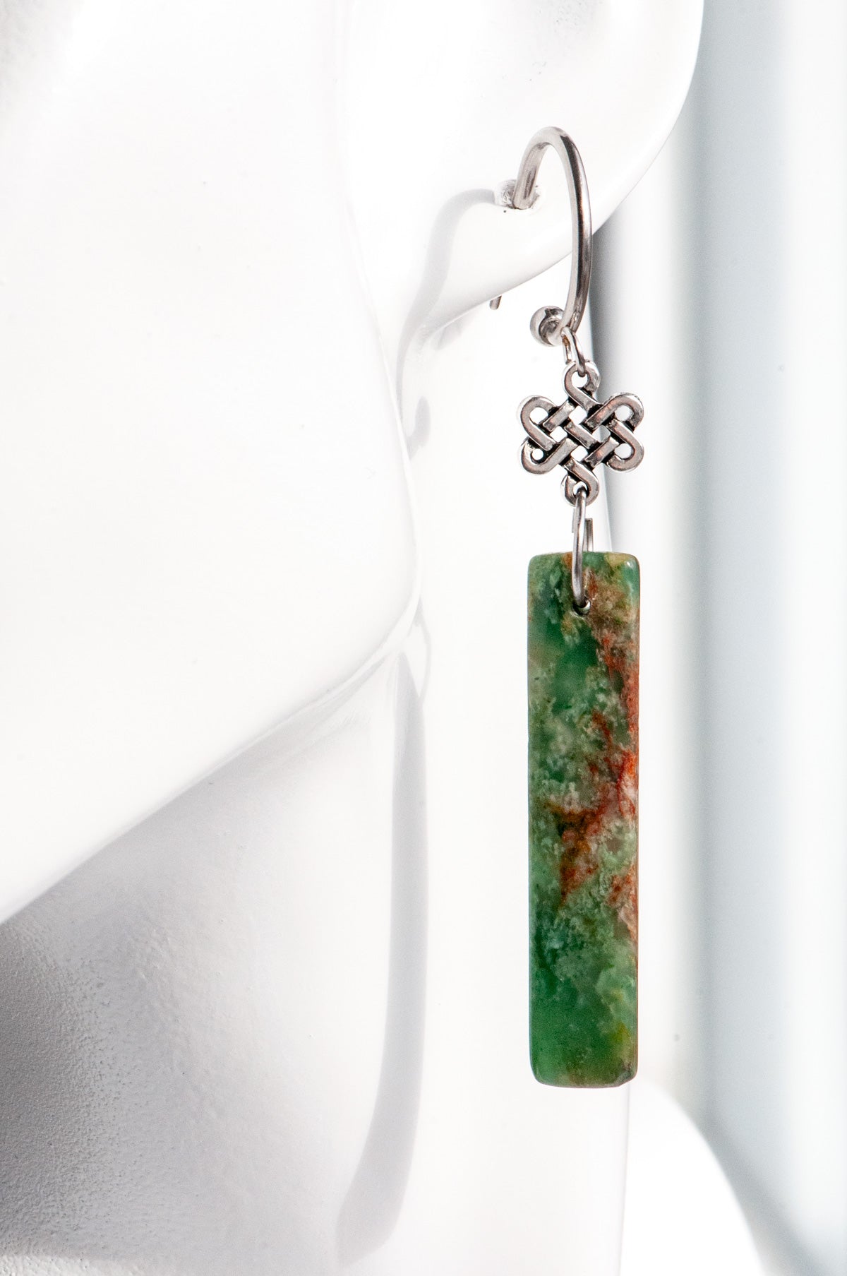 Dublin Dreamin' Jade Drop earrings with celtic knot