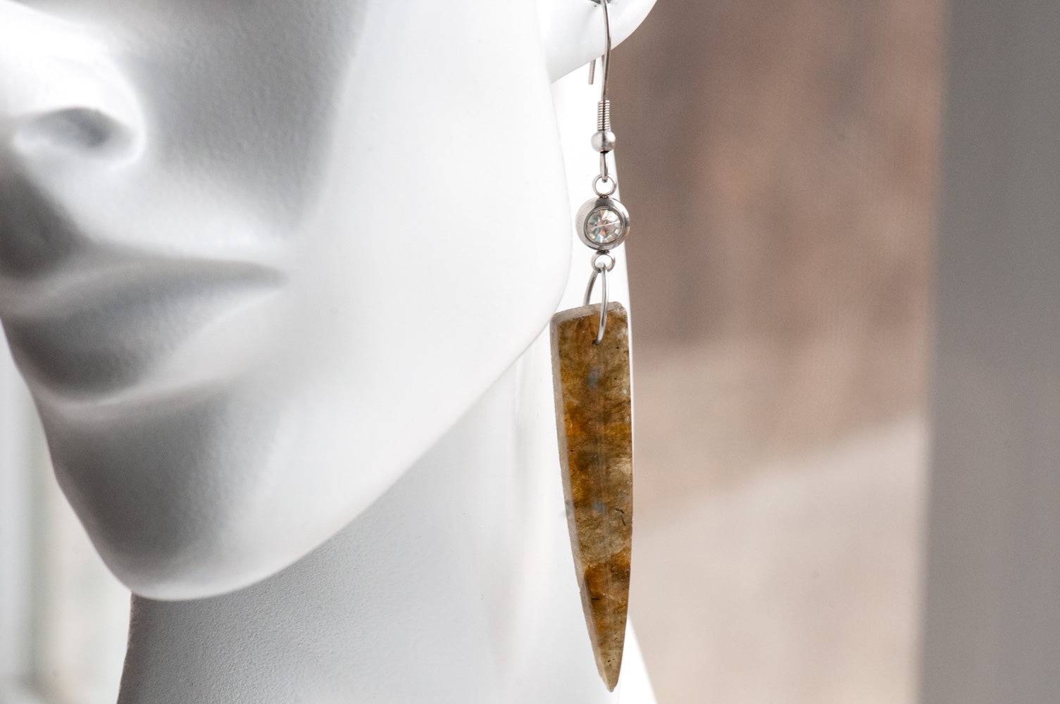 Labradorite Dagger Earrings handmade in Canada