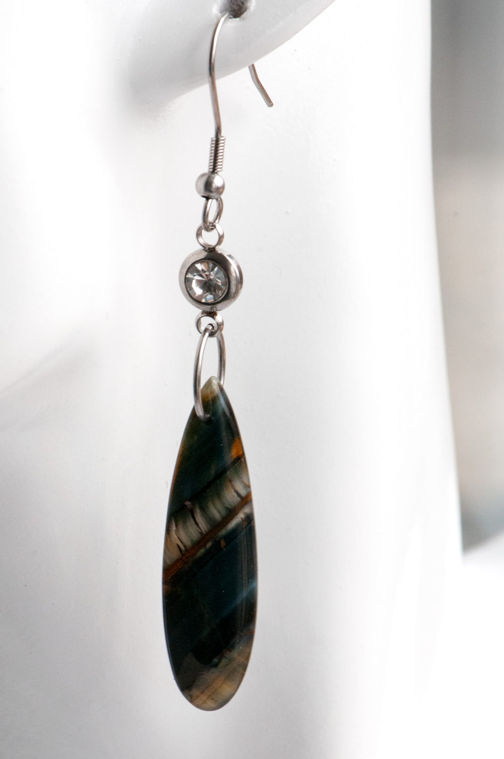 Blue Yellow Tiger's Eye earrings