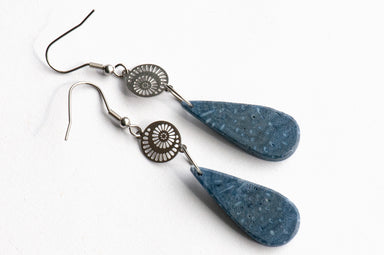 Blue sponge coral drop earrings