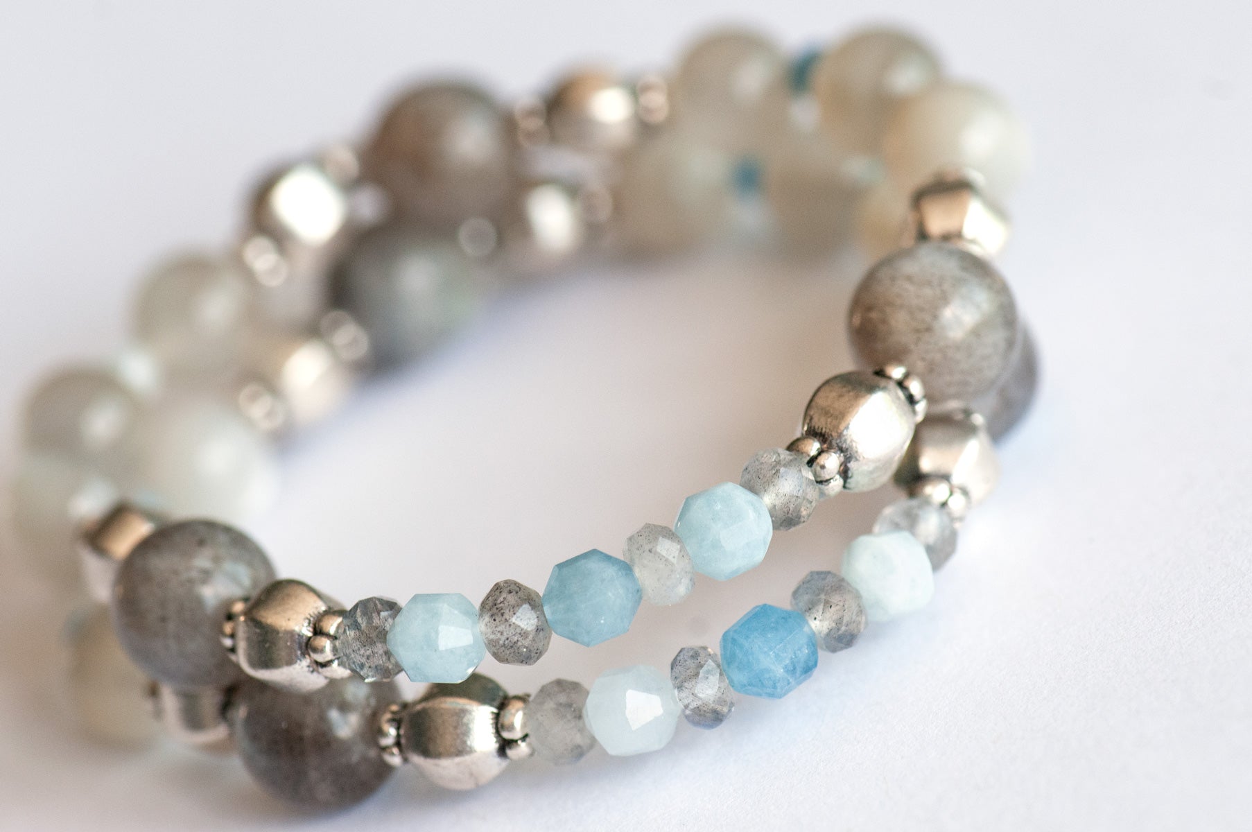The Kelpies - Emerald & Aquamarine Bracelet Set