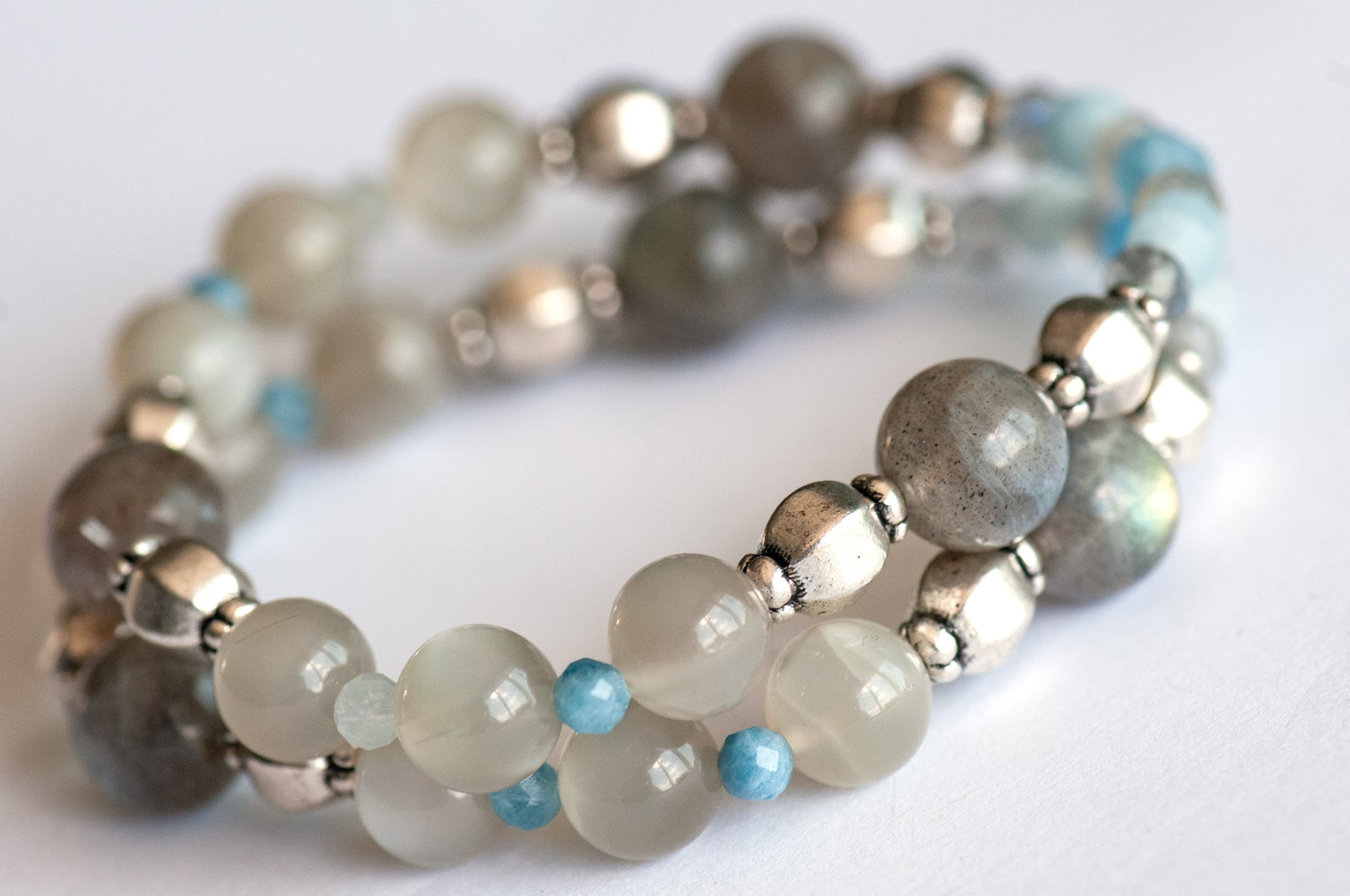 The Kelpies - Emerald & Aquamarine Bracelet Set