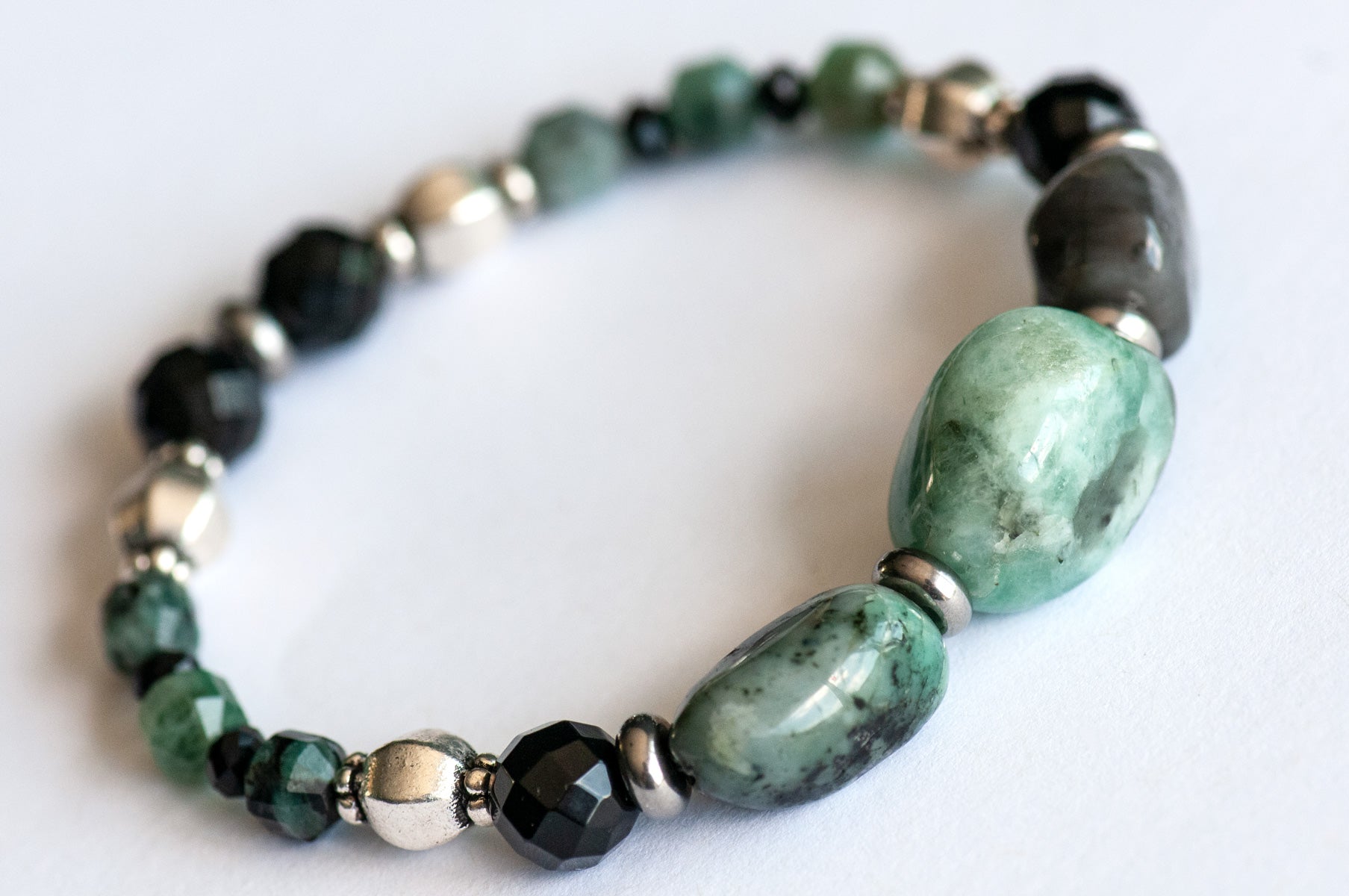 The Kelpies - Emerald & Aquamarine Bracelet Set