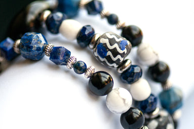 Tribal Krobo beads in Fierce Guardian Bracelet handmade in Canada