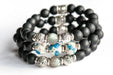 Fierce Fortitude bracelet set featuring K2 Stone, Labradorite, Black Agate, and Onyx