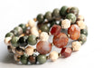 Fierce Harvest gemstone bracelet set with Flower Agate and Asteroid Jasper
