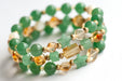 Fierce Joy bracelet set with Citrine hexagonal focal bead and Green Aventurine cubes.