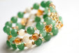 Fierce Joy bracelet set with Citrine hexagonal focal bead and Green Aventurine cubes.