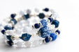 Winter Sky bracelet set with Lapis Lazuli and fused glass bead focal