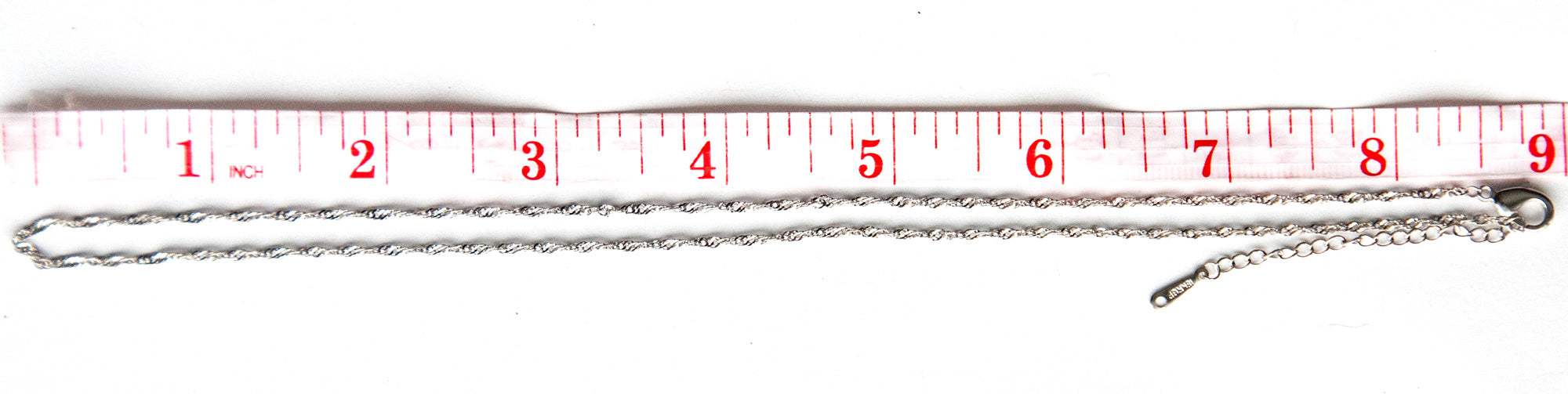 18" Platinum-Plated Alloy Twisted Chain with extender