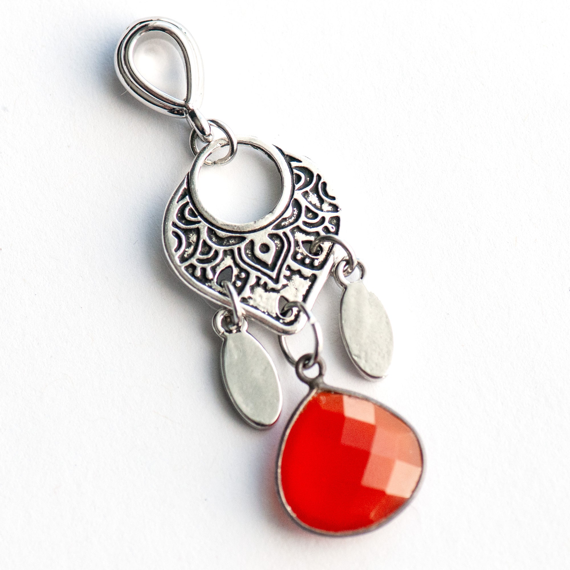 Temple Lynx Pendant - Blue Chalcedony or Carnelian