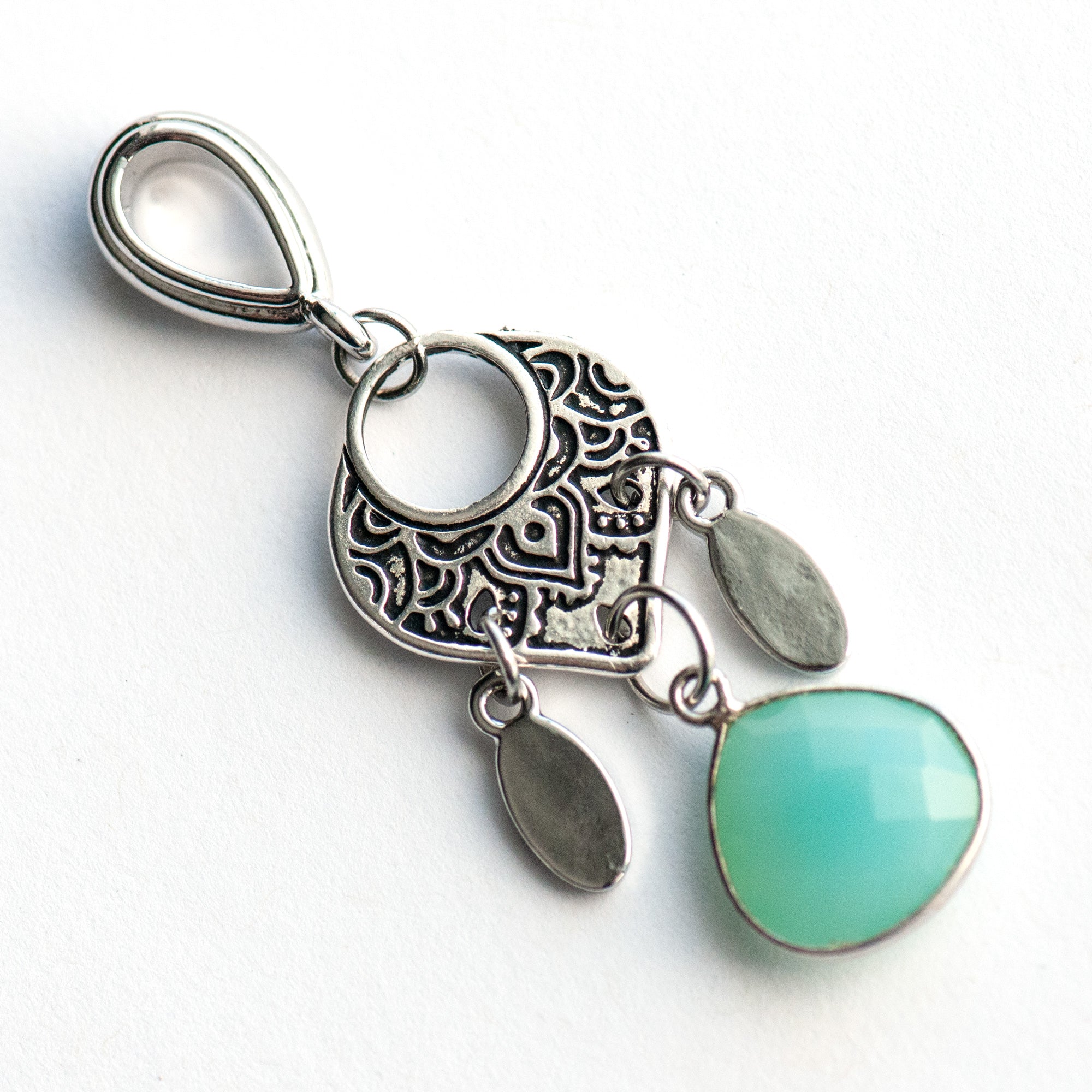 Temple Lynx Pendant - Blue Chalcedony or Carnelian