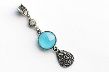 Aegean Lynx - Santorini Blue Chalcedony Pendant